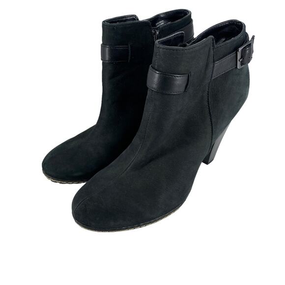 EURO Soft by SOFFT Sz 9 Serafina Black Ankle Boots Heel Side Zip Leather Comfy - Picture 5 of 16